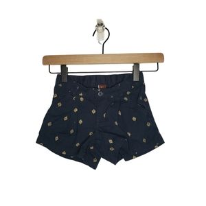 Tea Collection Size 3 Toddler Girl Navy Blue Shorts with a Gold Brocade Pattern